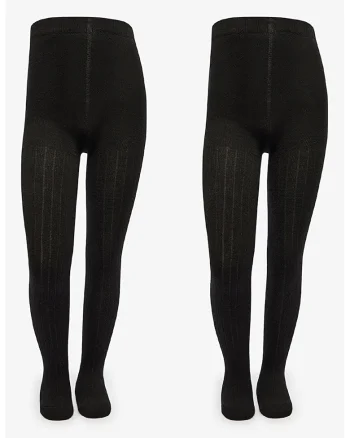 Set de dresuri cu model uni - 2 Perechi, Negru