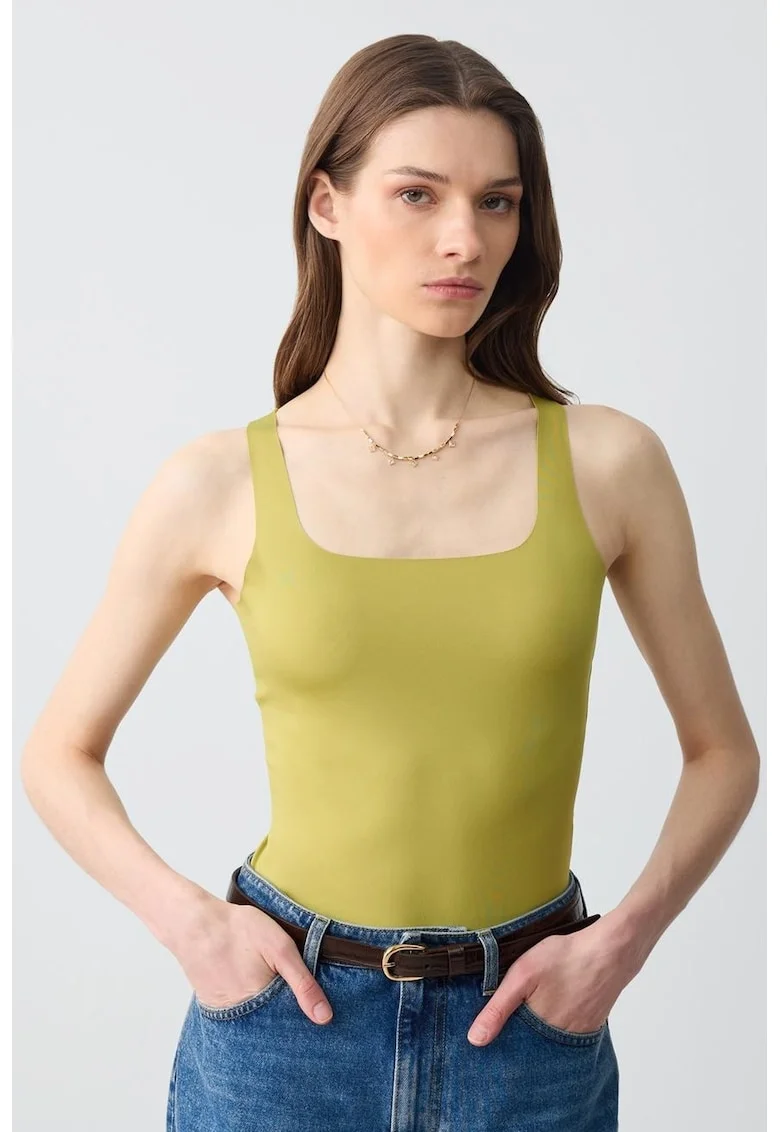 Top uni cambrat, Verde lime