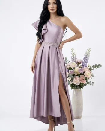 Rochie de ocazie asimetrica de culoare lila