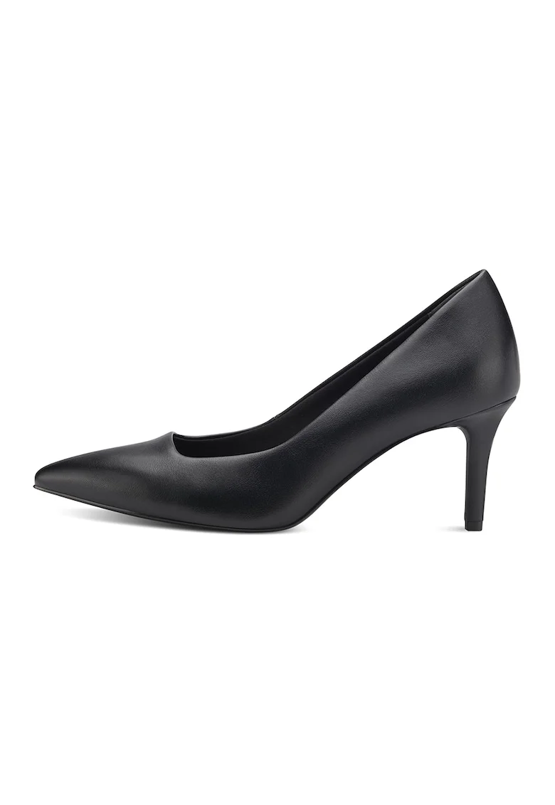 Pantofi din piele ecologica cu varf ascutit, Negru