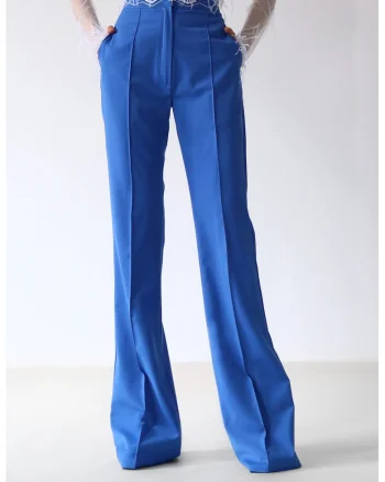 Pantaloni cu talie inalta, Albastru royal
