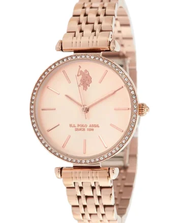 Ceas cu coroana cu zirconia, Auriu rose