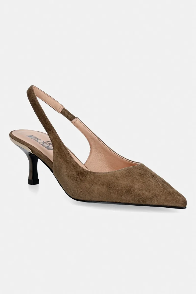 Love Moschino pantofi cu toc stiletto din piele întoarsă