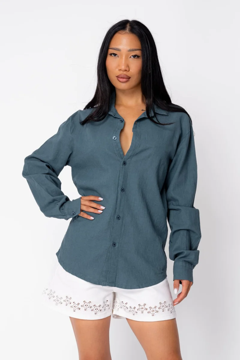 Camasa Boyfriend II dIn 100% In Maroccan Blue