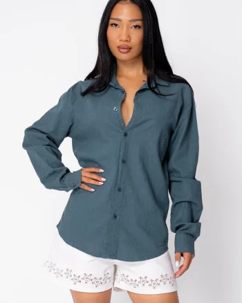 Camasa Boyfriend II dIn 100% In Maroccan Blue