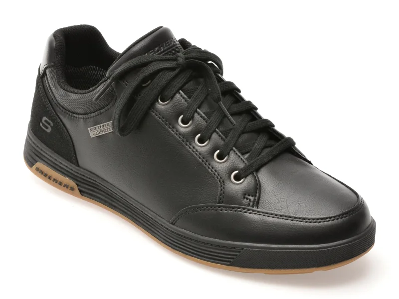 Pantofi sport SKECHERS negri, CAVELL, din piele ecologica