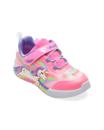 Pantofi sport SKECHERS roz, UNICORN CHASER, din material textil