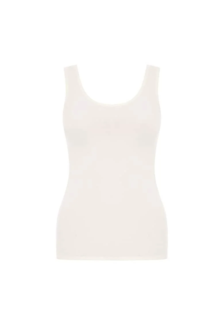 Top fara cusaturi cu decolteu amplu, Alb fildes