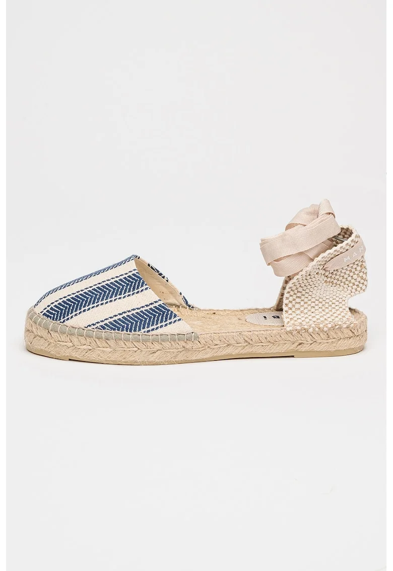 Espadrile cu model in dungi Portofino, Albastru inchis/Bej deschis