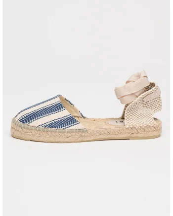 Espadrile cu model in dungi Portofino, Albastru inchis/Bej deschis