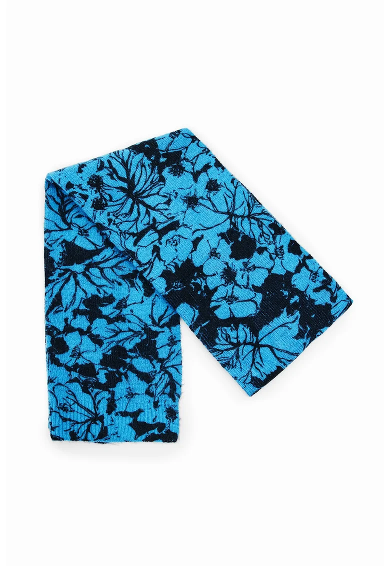 Fular cu model floral, Albastru