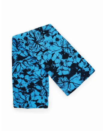 Fular cu model floral, Albastru
