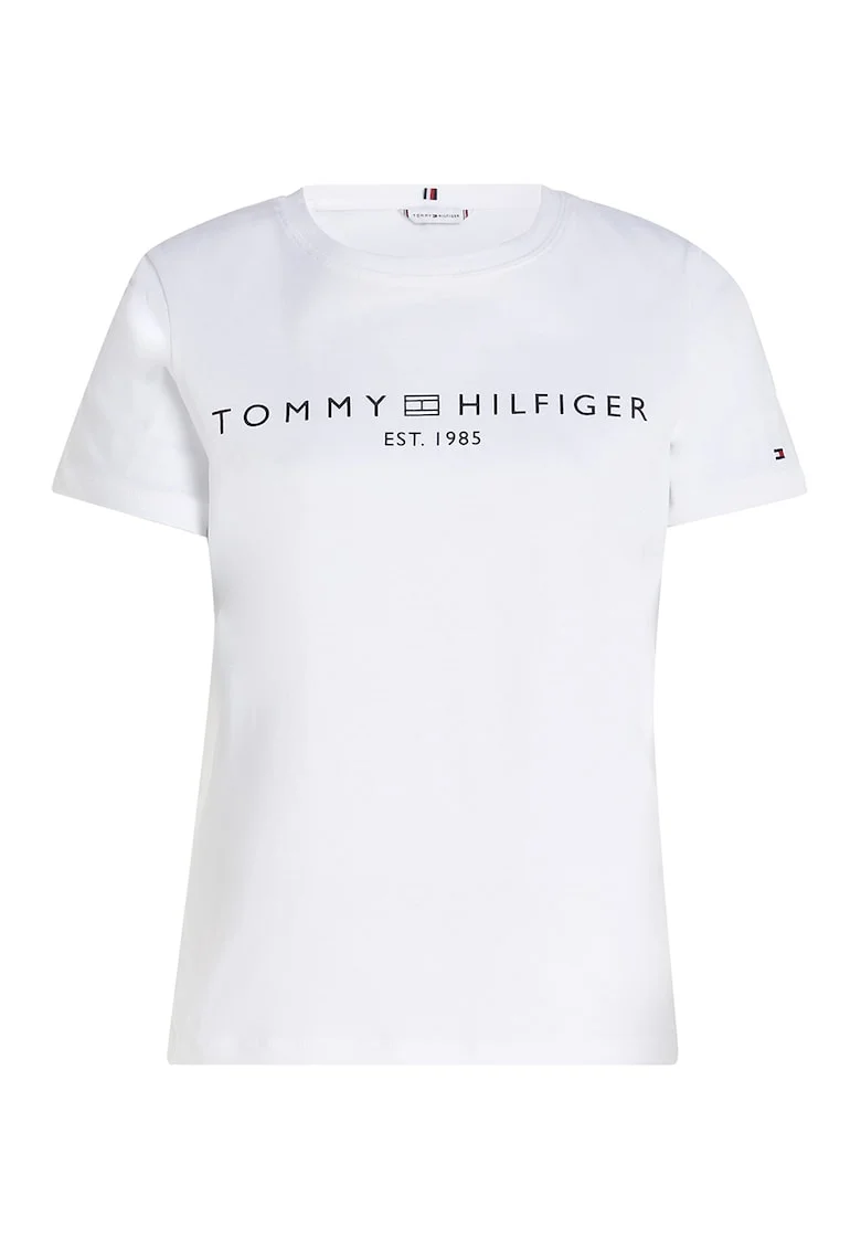 Tricou din bumbac cu imprimeu logo, Alb