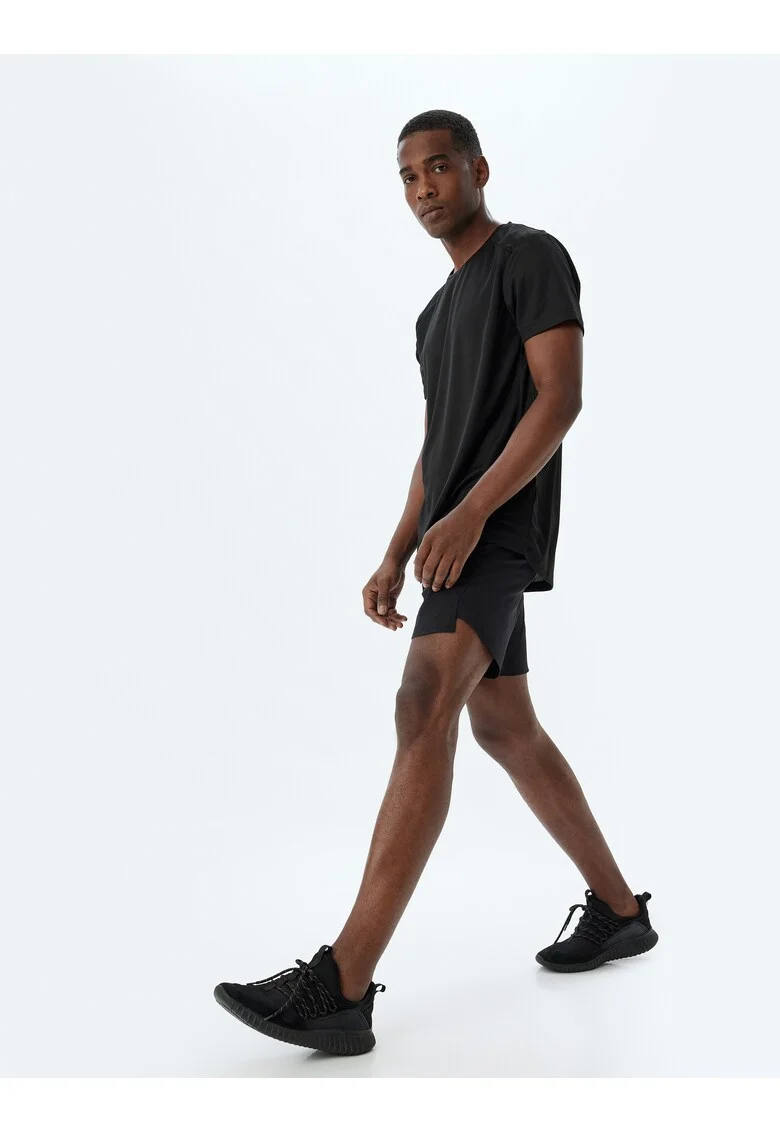 Pantaloni scurti cu talie elastica, Negru