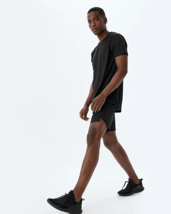 Pantaloni scurti cu talie elastica, Negru