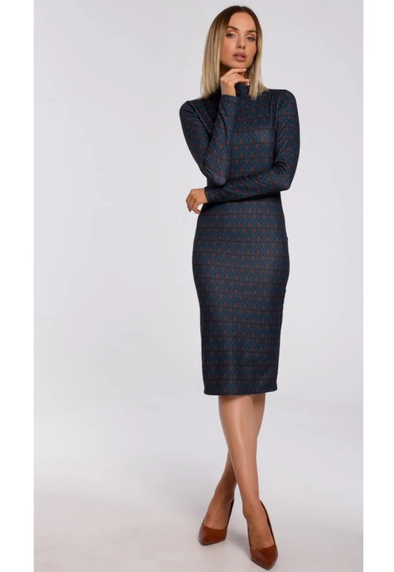 Rochie, Poliester/Elastan, Bleumarin