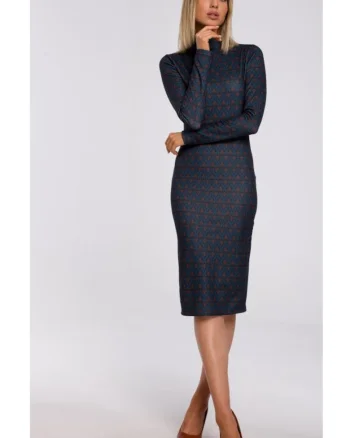 Rochie, Poliester/Elastan, Bleumarin
