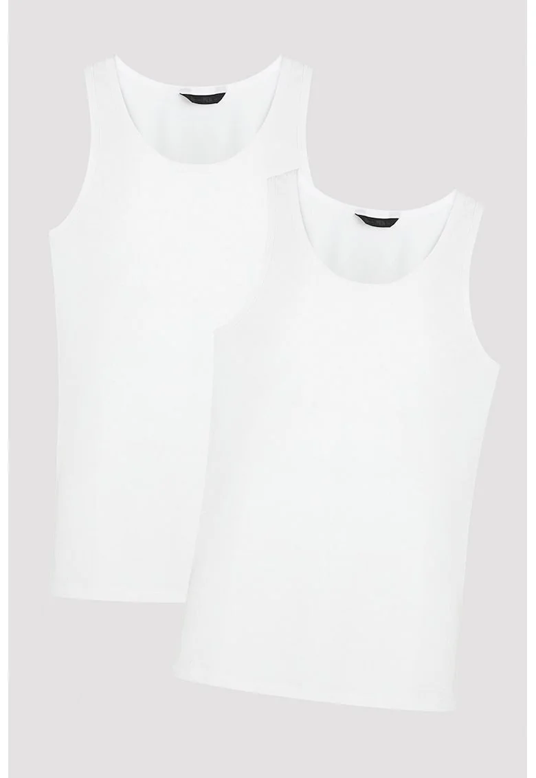 Set de top-uri din amestec de bumbac - 2 Piese, Alb optic