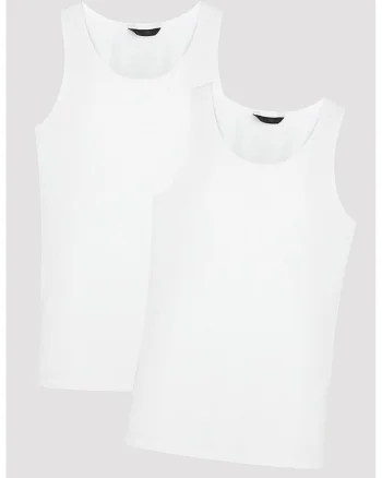 Set de top-uri din amestec de bumbac - 2 Piese, Alb optic