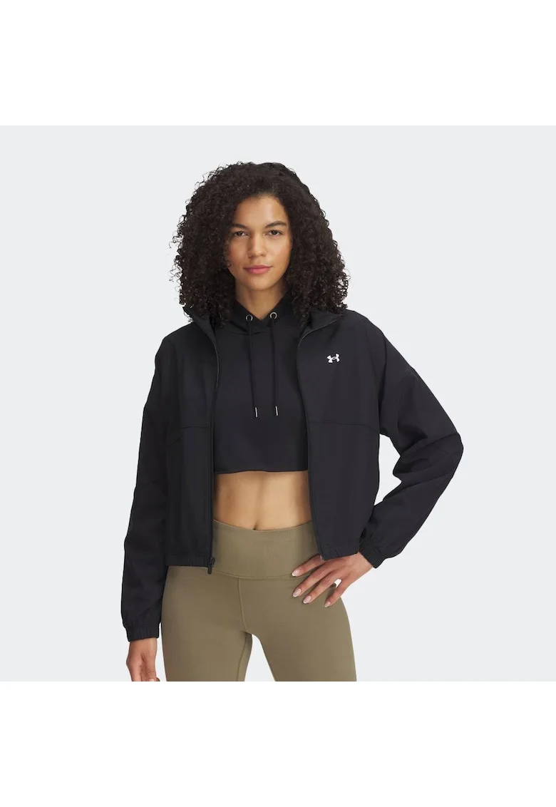 Jacheta sport dama  Rival, neagra/alba, poliester, Negru