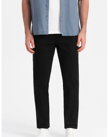 Pantaloni chino cu buzunare laterale, Negru