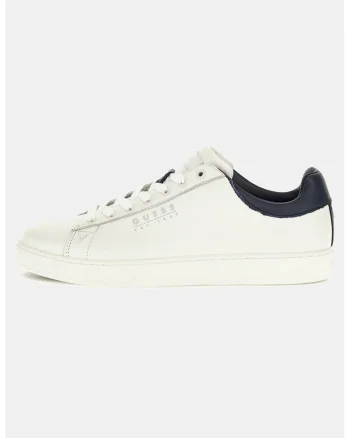 Pantofi sport din piele cu detalii logo, Alb murdar