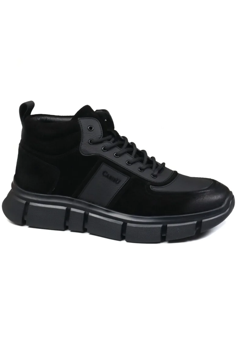 Ghete barbati, piele naturala, 3MKD7 860 1B 01 2, Negru