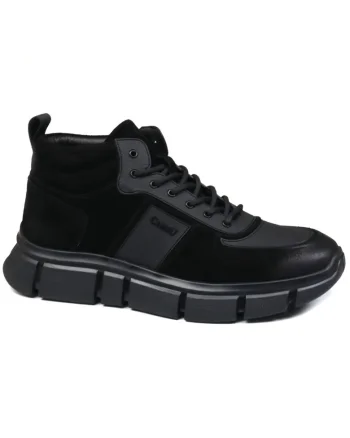 Ghete barbati, piele naturala, 3MKD7 860 1B 01 2, Negru