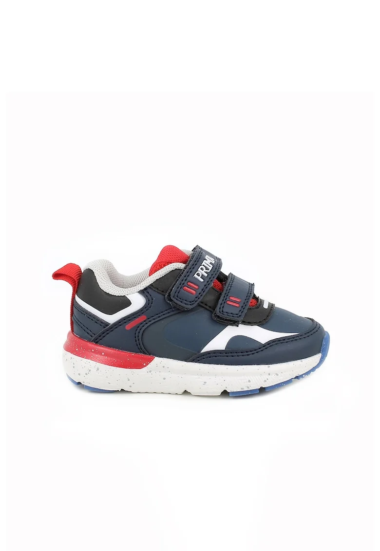 Pantofi sport cu velcro si logo, Rosu/Bleumarin