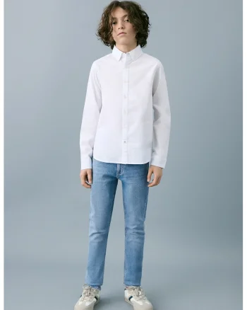 Blugi slim-fit cu talie medie, Bleumarin