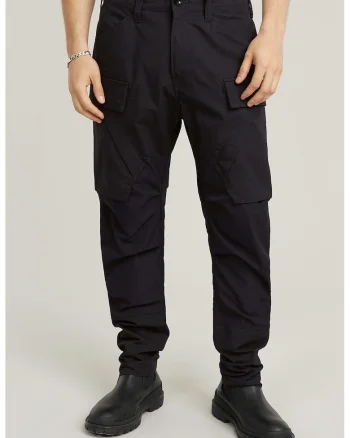 Pantaloni cargo cu croiala conica, Negru