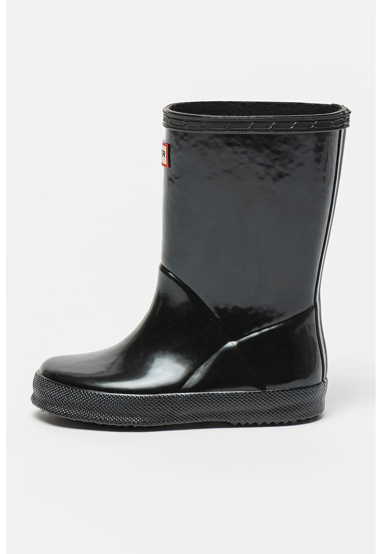 Cizme de ploaie cu aspect lucios Classic, Negru
