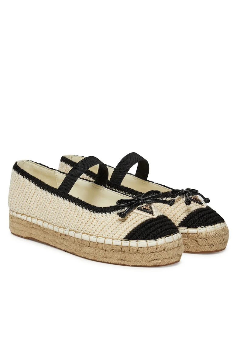 Mocasini dama  espadrile, culoare crem, tesatura
