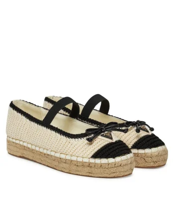 Mocasini dama  espadrile, culoare crem, tesatura