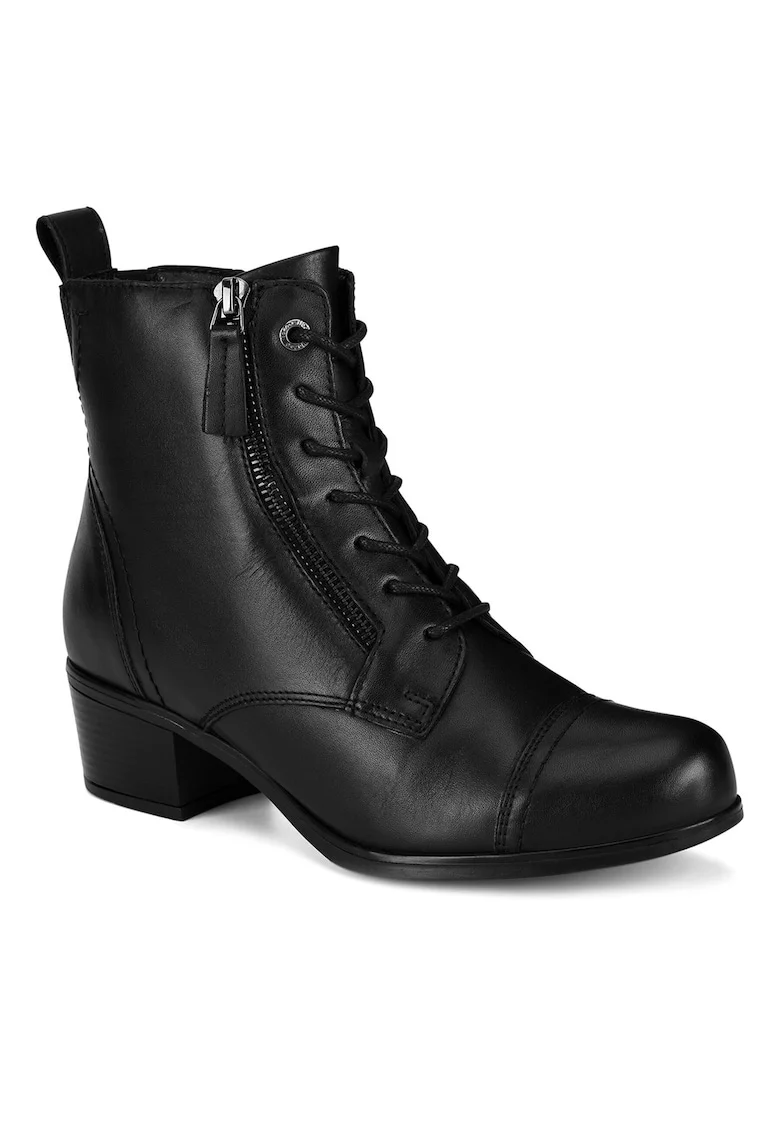 Botine dama  piele naturala, negru,