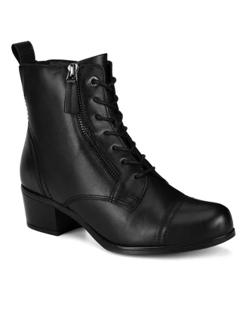 Botine dama  piele naturala, negru,