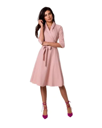 Rochie tip cache coeur cu guler,, Roz
