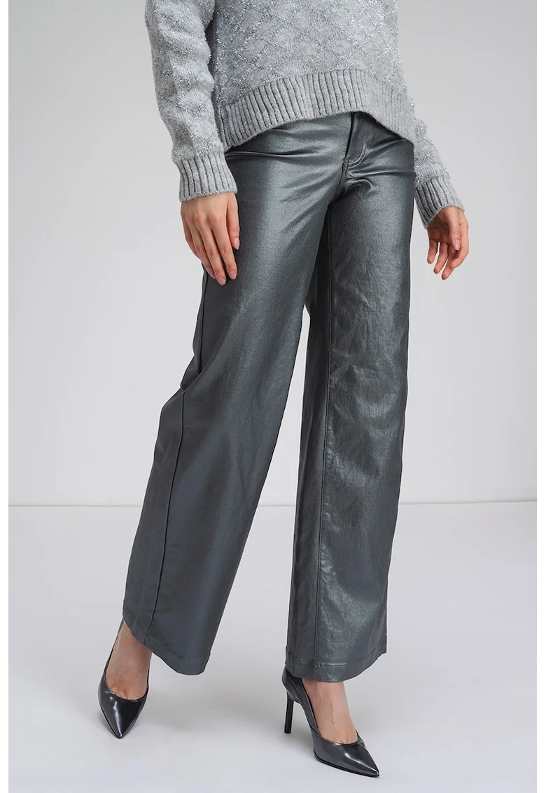 Pantaloni peliculizati cu croiala evazata Thunder, Gri inchis