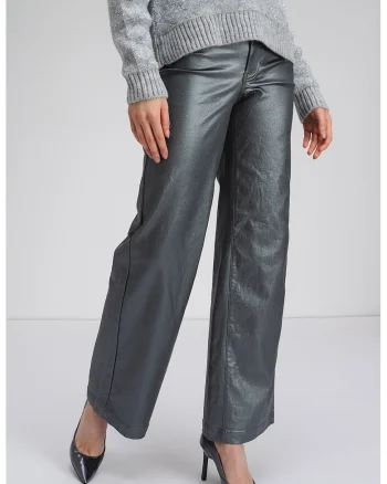 Pantaloni peliculizati cu croiala evazata Thunder, Gri inchis