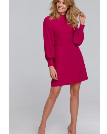 Rochie de dama, Model elegant \ Poliester, Elastan, Negru, Pruna