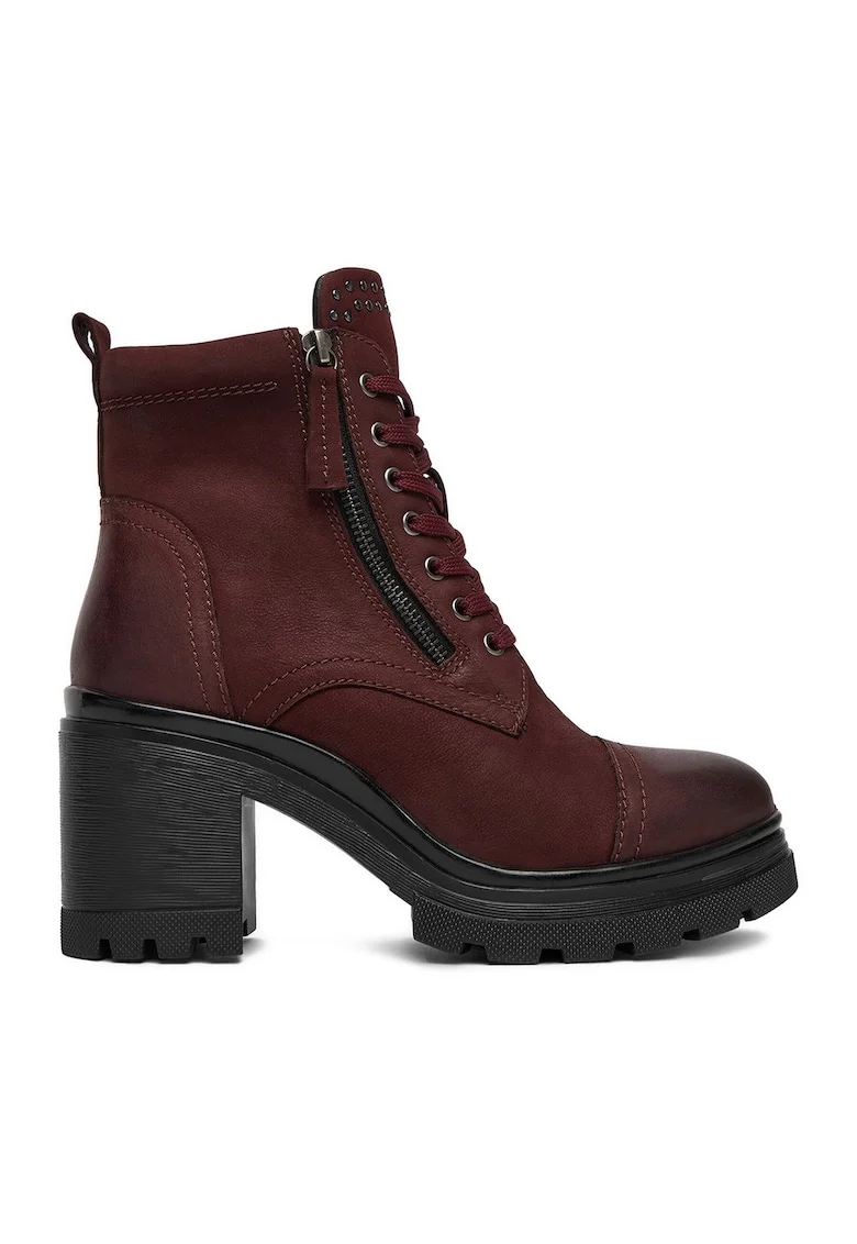 Ghete dama  bordo, piele naturala,