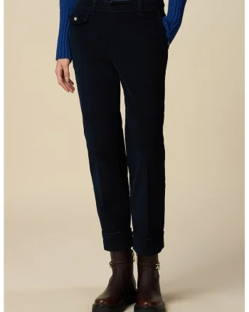 Blugi crop cu buzunare oblice, Albastru ultramarin