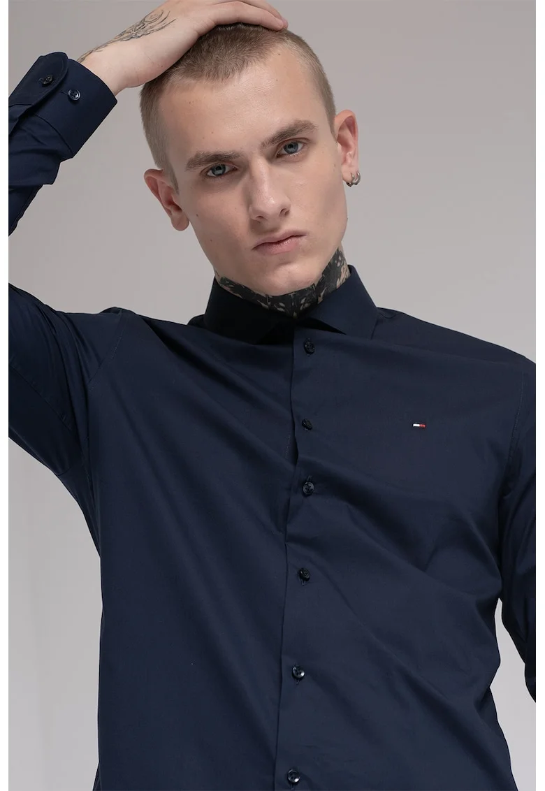 Camasa slim fit din amestec de bumbac, Albastru ultramarin
