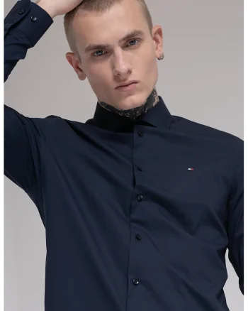 Camasa slim fit din amestec de bumbac, Albastru ultramarin