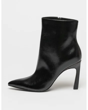 Botine din piele ecologica cu varf ascutit Baey, Negru
