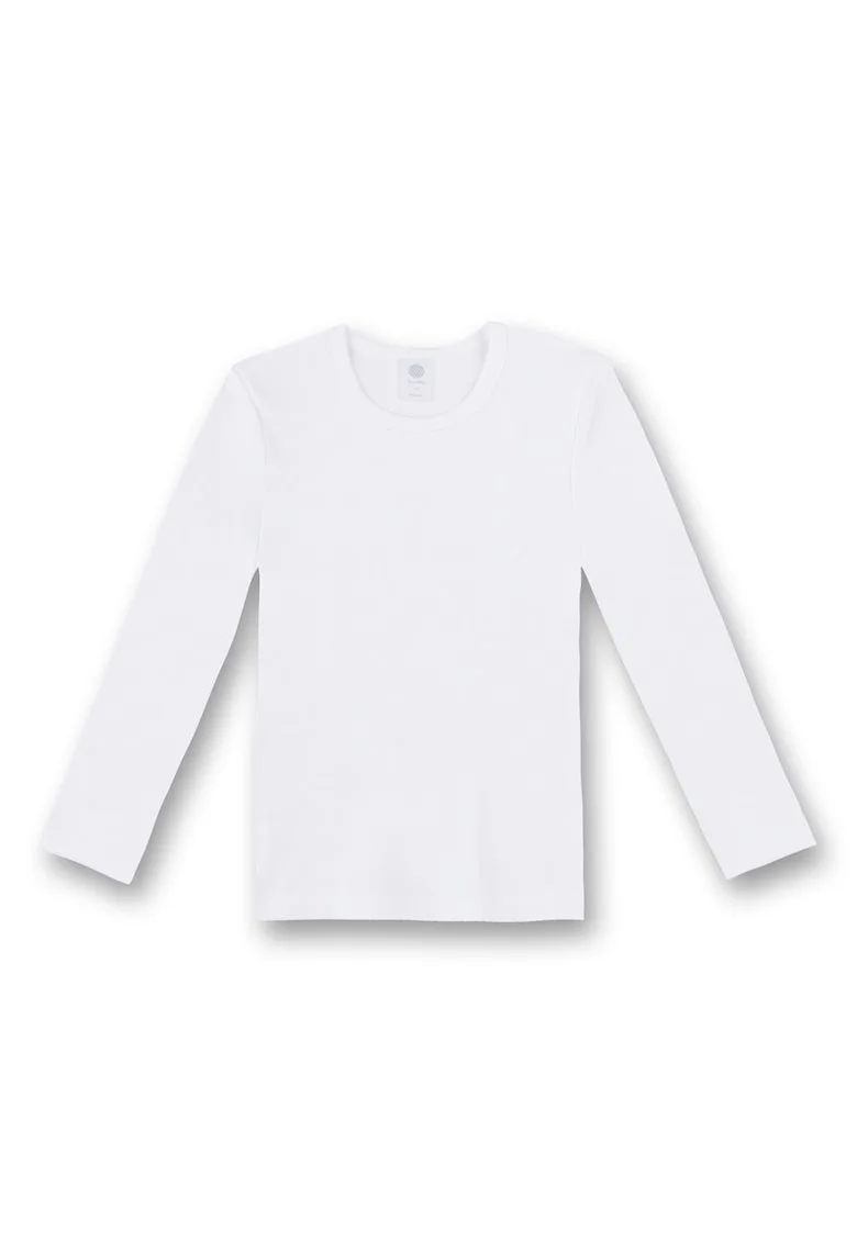 Bluza cu decolteu rotund, Alb