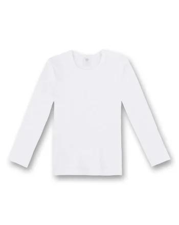 Bluza cu decolteu rotund, Alb