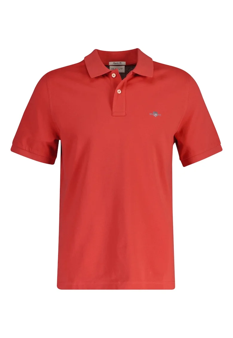 Tricou polo din bumbac pique Shield, Rosu