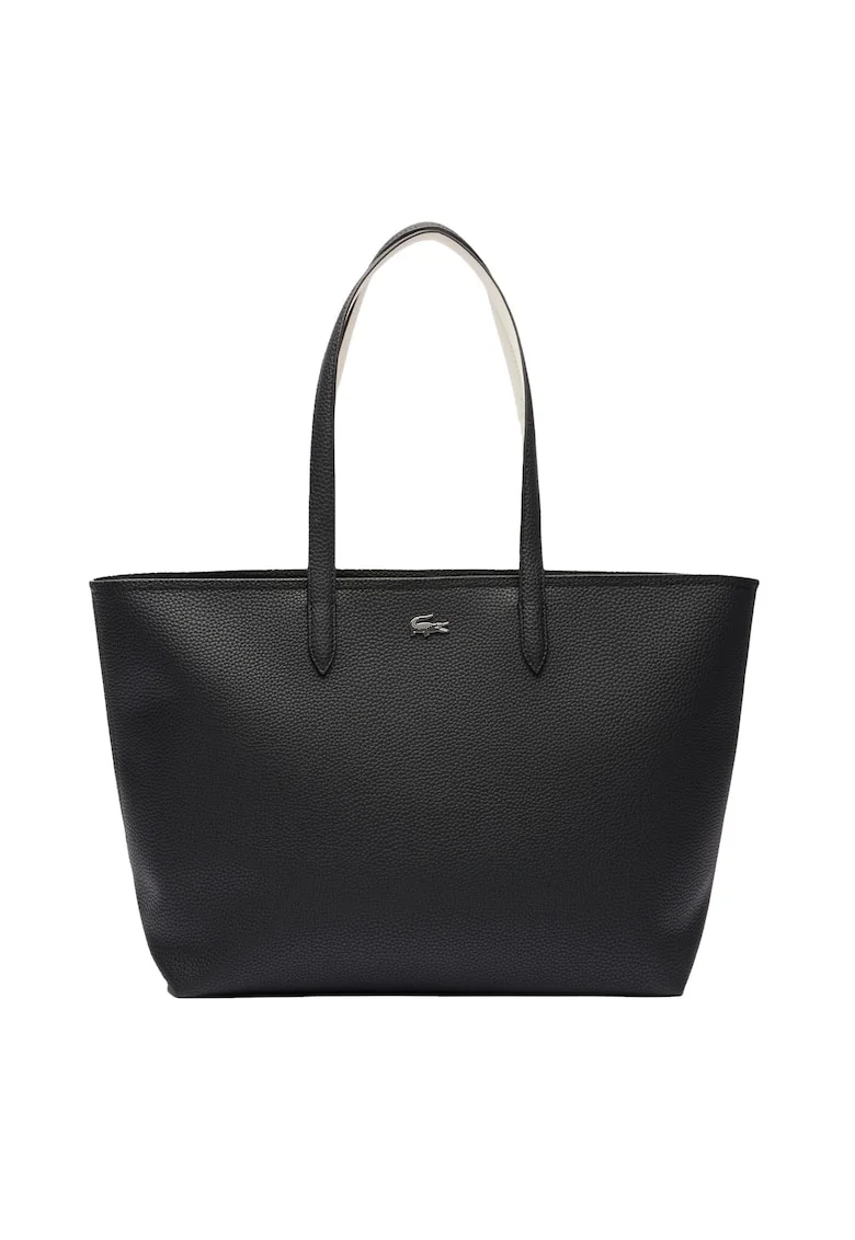 Geanta shopper din piele ecologica cu aspect texturat Anna Petit, Negru