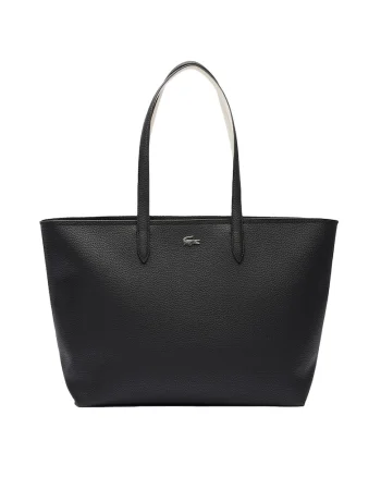 Geanta shopper din piele ecologica cu aspect texturat Anna Petit, Negru
